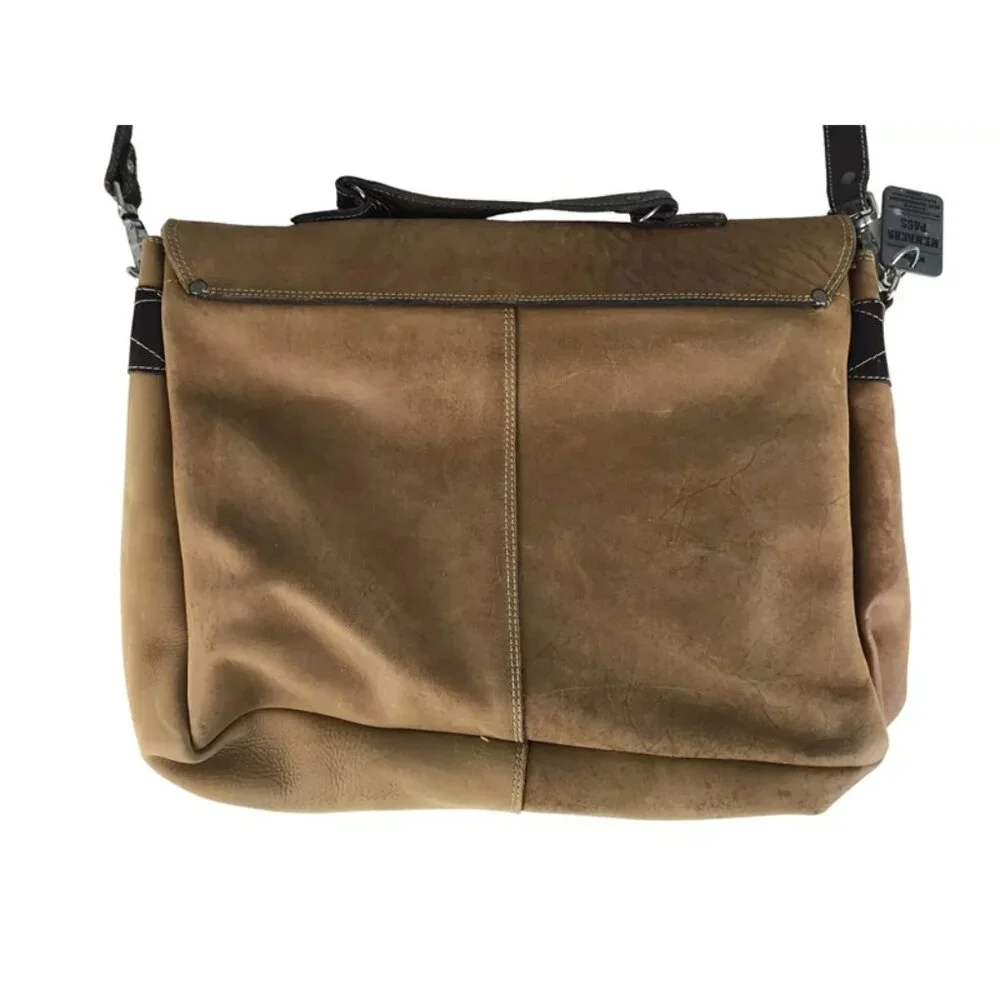 Rugby North America Unisex Adult Brown Leather Shoulder‎ Strap Messenger Bag
